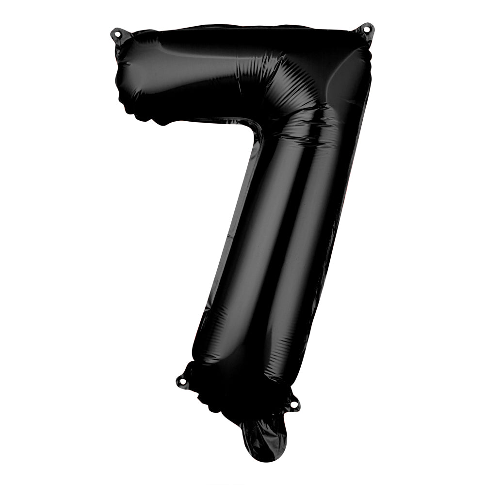 Balloonify Black Mylar Number 7 Balloon - 16" - 1 count box