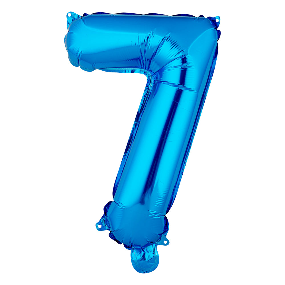 Balloonify Blue Mylar Number 7 Balloon - 16" - 1 count box