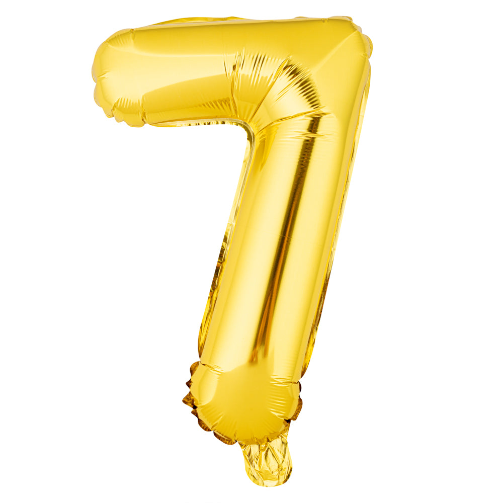 Balloonify Gold Mylar Number 7 Balloon - 16" - 1 count box