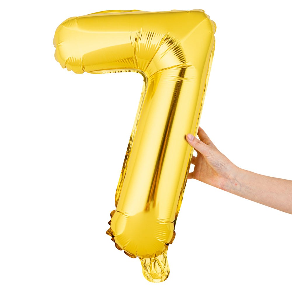 Balloonify Gold Mylar Number 7 Balloon - 16" - 1 count box