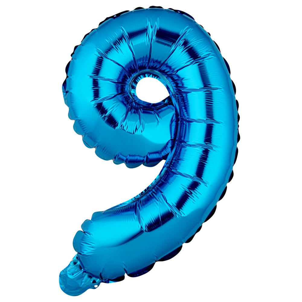 Balloonify Blue Mylar Number 9 Balloon - 16" - 1 count box