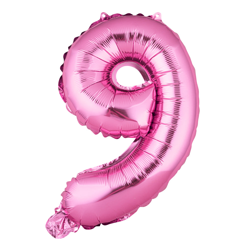 Balloonify Pink Mylar Number 9 Balloon - 16" - 1 count box