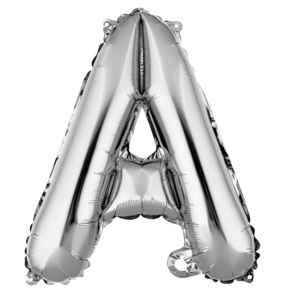 Balloonify Silver Mylar Letter A Balloon - 16" - 1 count box