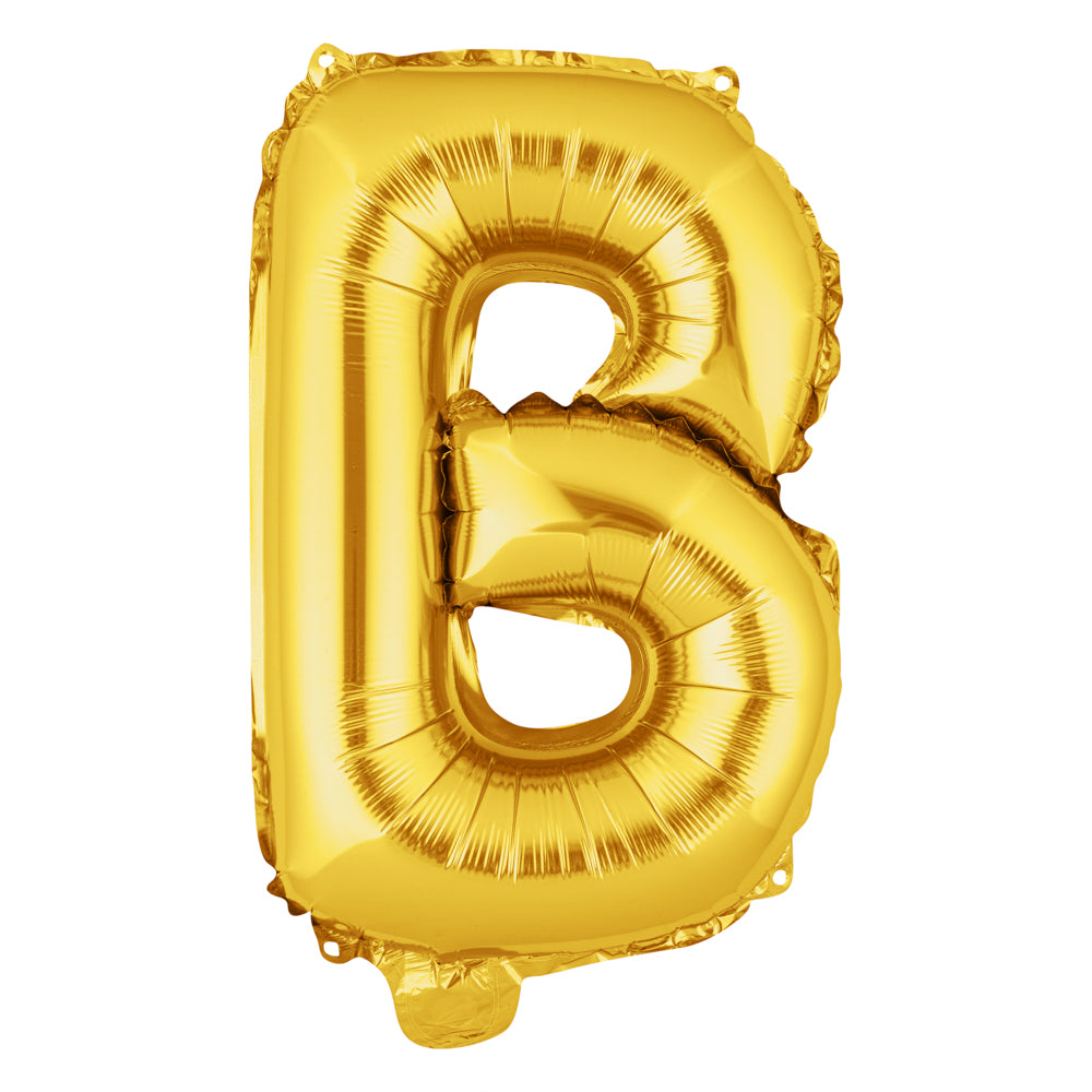 Balloonify Gold Mylar Letter B Balloon - 16" - 1 count box