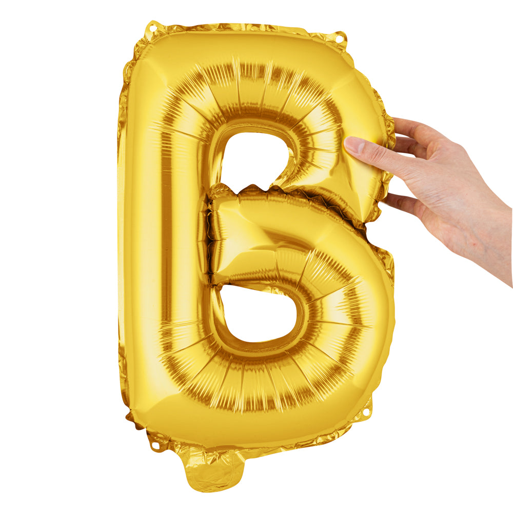 Balloonify Gold Mylar Letter B Balloon - 16" - 1 count box