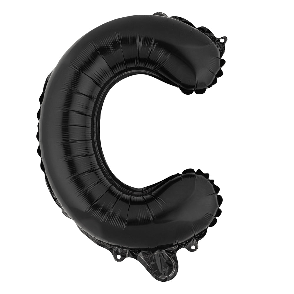 Balloonify Black Mylar Letter C Balloon - 16" - 1 count box