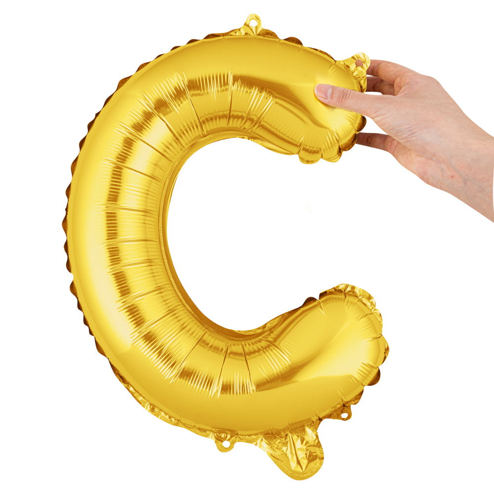 Balloonify Gold Mylar Letter C Balloon - 16" - 1 count box