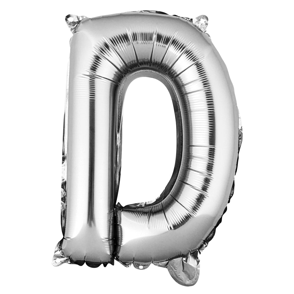 Balloonify Silver Mylar Letter D Balloon - 16" - 1 count box