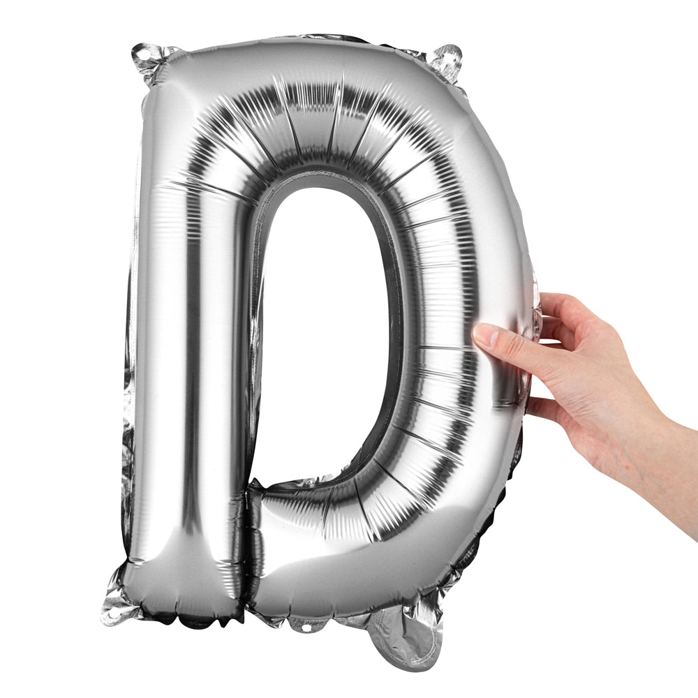 Balloonify Silver Mylar Letter D Balloon - 16" - 1 count box