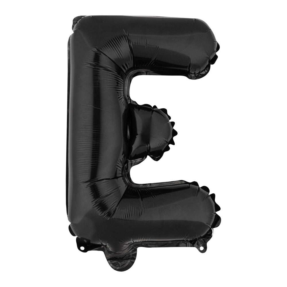 Balloonify Black Mylar Letter E Balloon - 16" - 1 count box