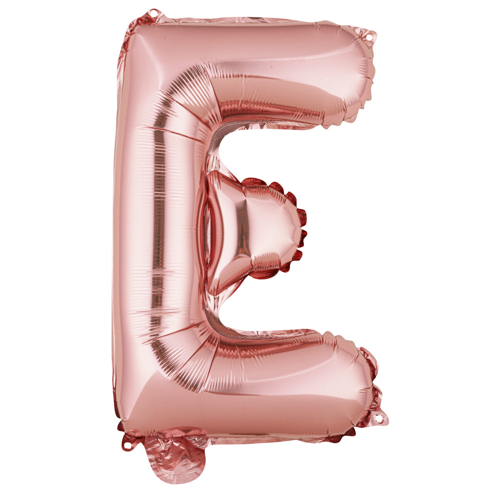 Balloonify Rose Gold Mylar Letter E Balloon - 16" - 1 count box