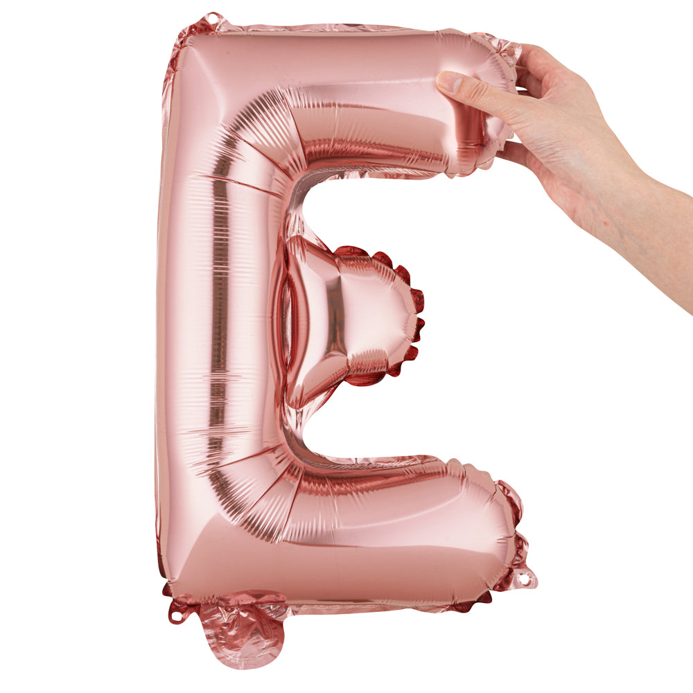 Balloonify Rose Gold Mylar Letter E Balloon - 16" - 1 count box