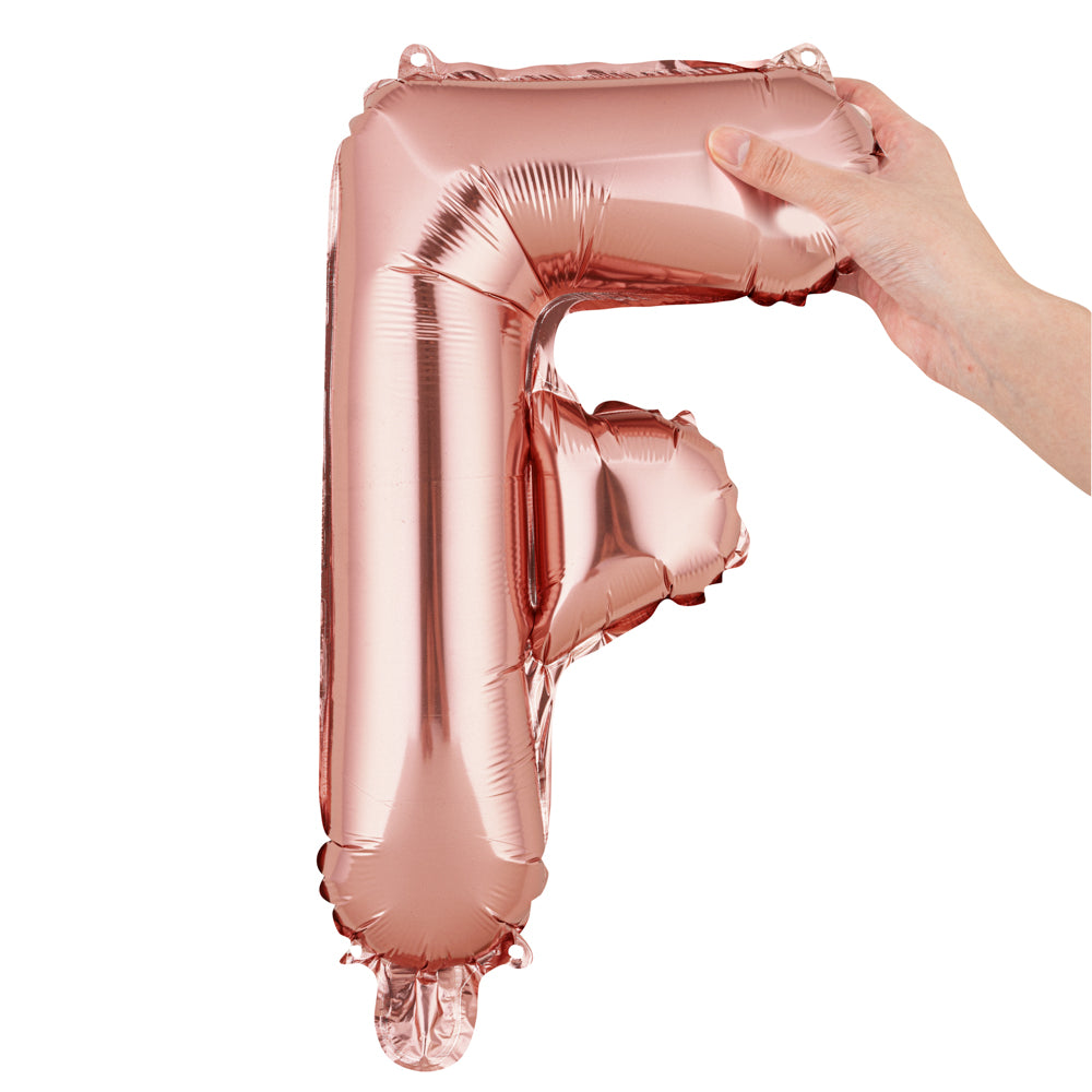 Balloonify Rose Gold Mylar Letter F Balloon - 16" - 1 count box