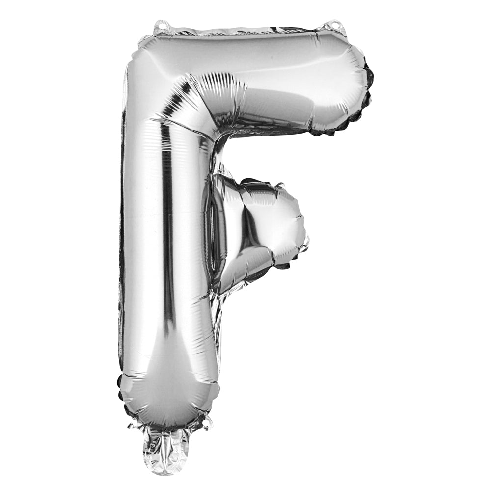 Balloonify Silver Mylar Letter F Balloon - 16" - 1 count box