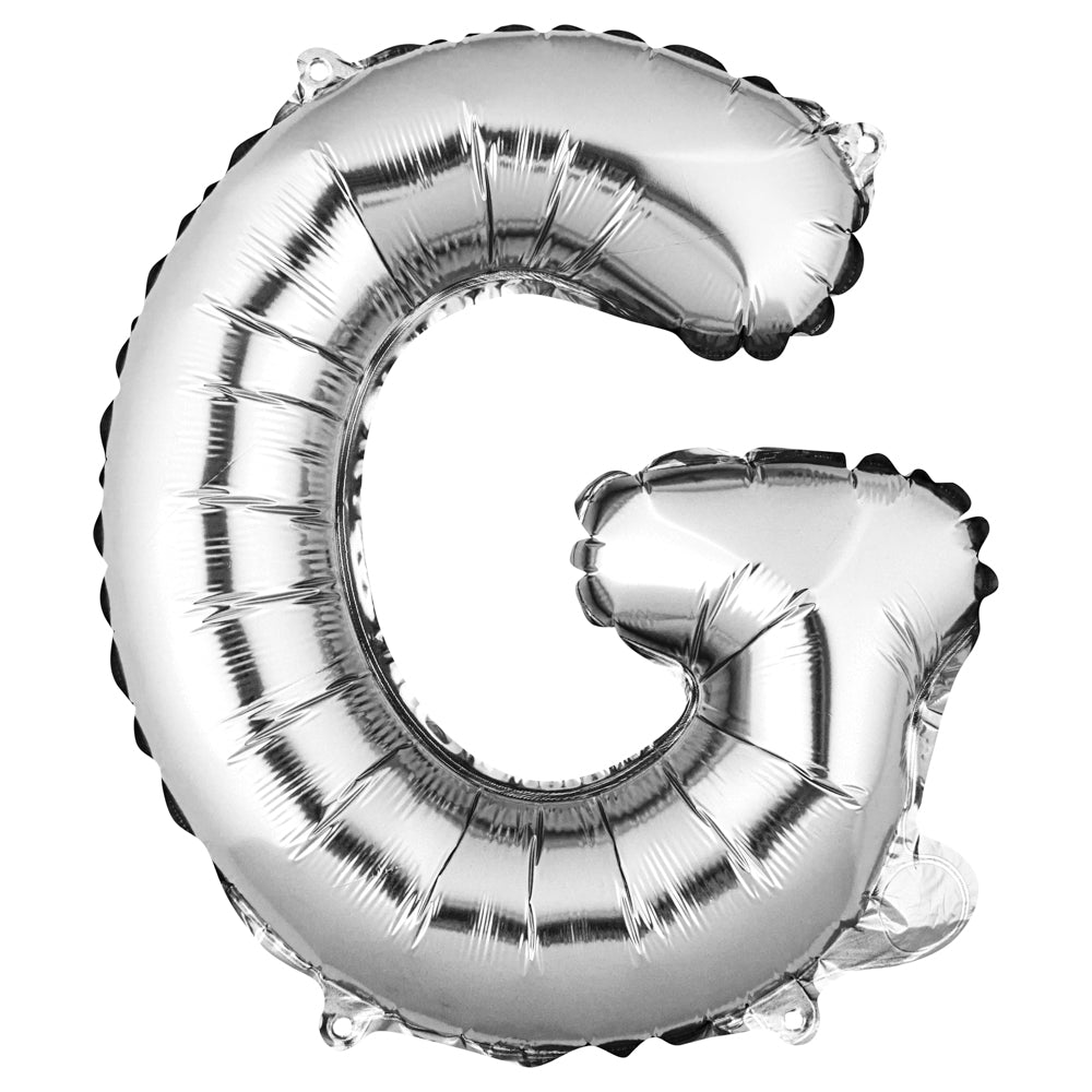 Balloonify Silver Mylar Letter G Balloon - 16" - 1 count box