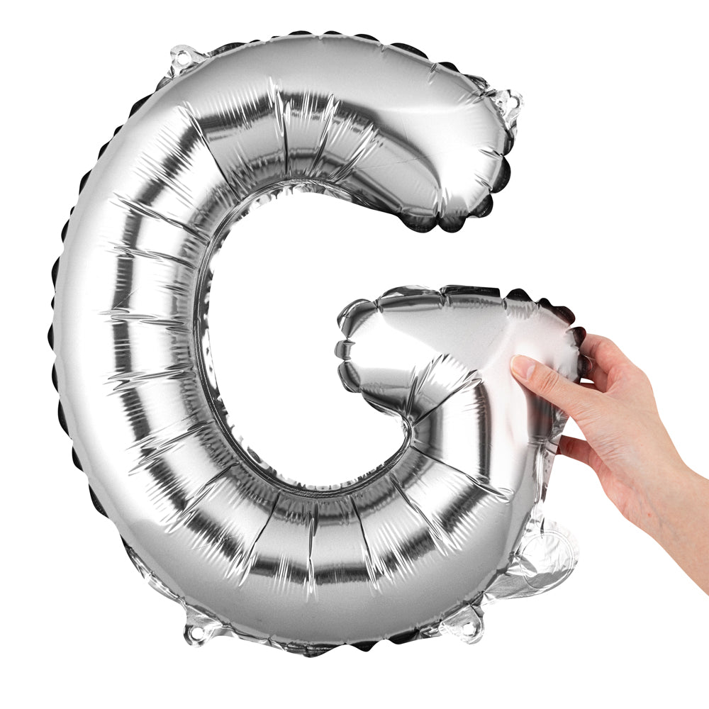 Balloonify Silver Mylar Letter G Balloon - 16" - 1 count box