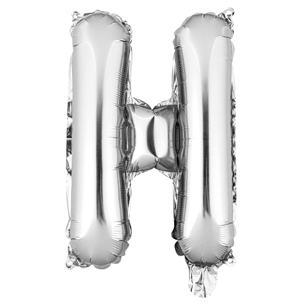 Balloonify Silver Mylar Letter H Balloon - 16" - 1 count box