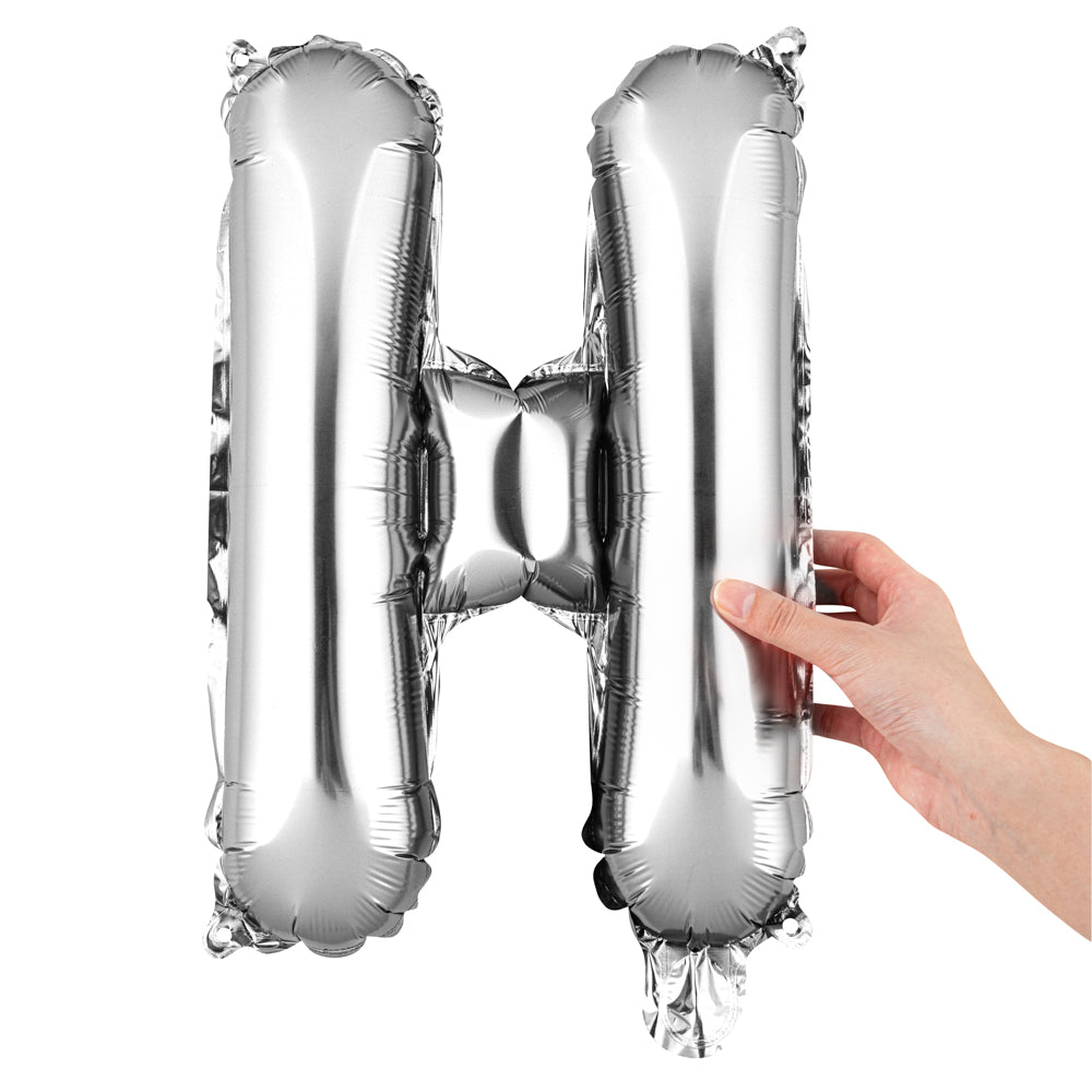 Balloonify Silver Mylar Letter H Balloon - 16" - 1 count box