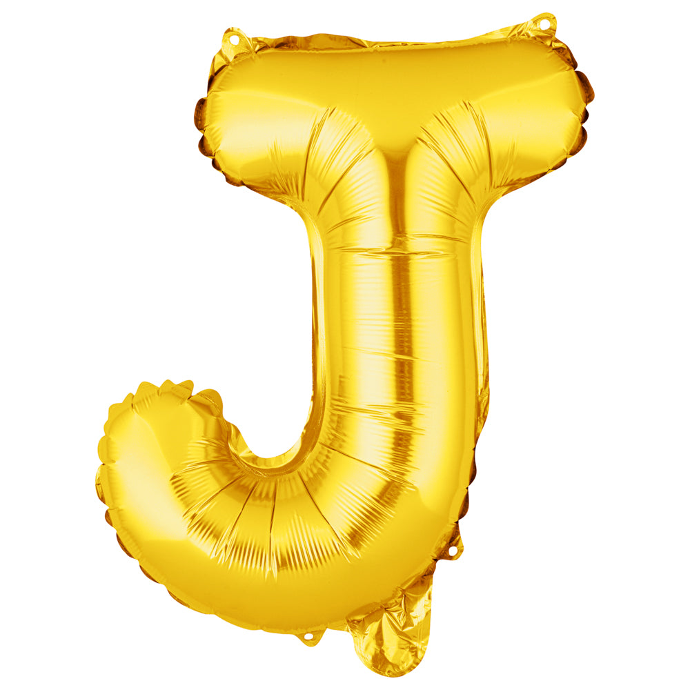 Balloonify Gold Mylar Letter J Balloon - 16" - 1 count box