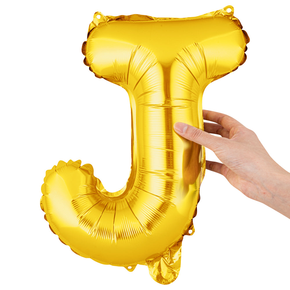 Balloonify Gold Mylar Letter J Balloon - 16" - 1 count box