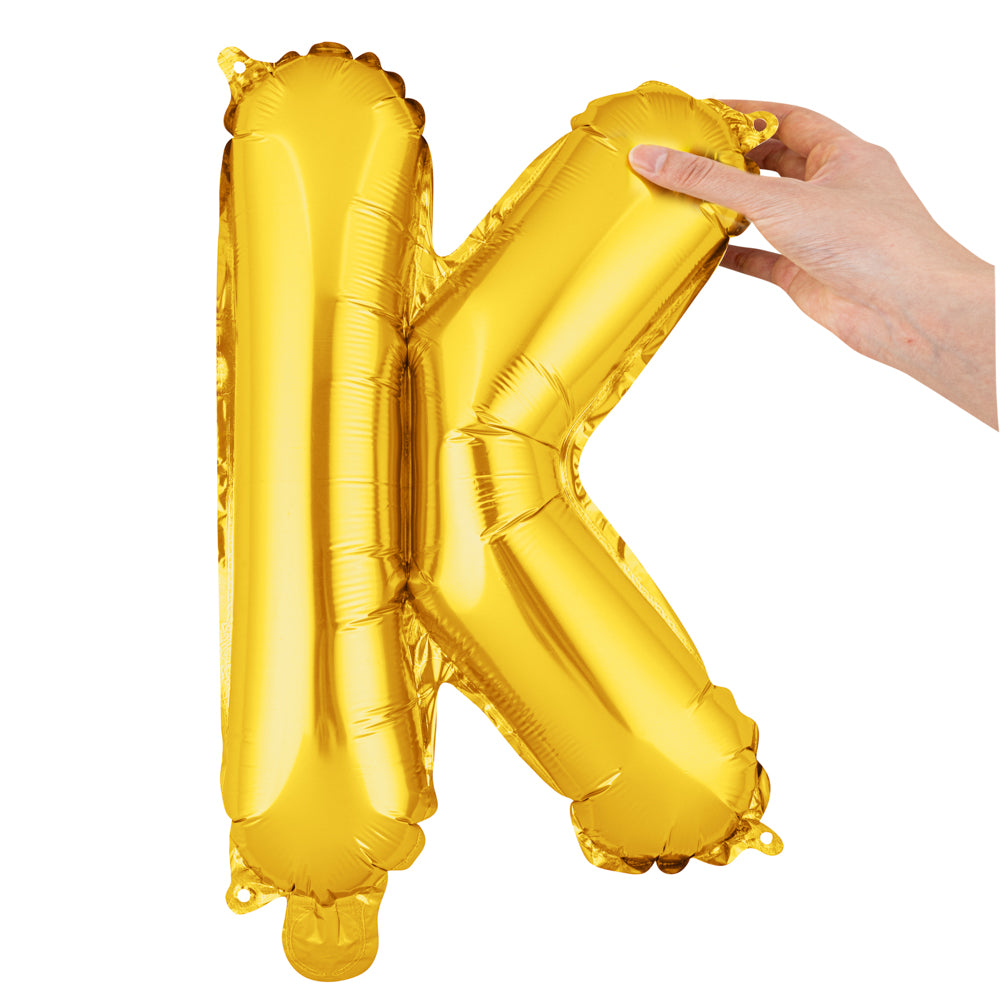 Balloonify Gold Mylar Letter K Balloon - 16" - 1 count box