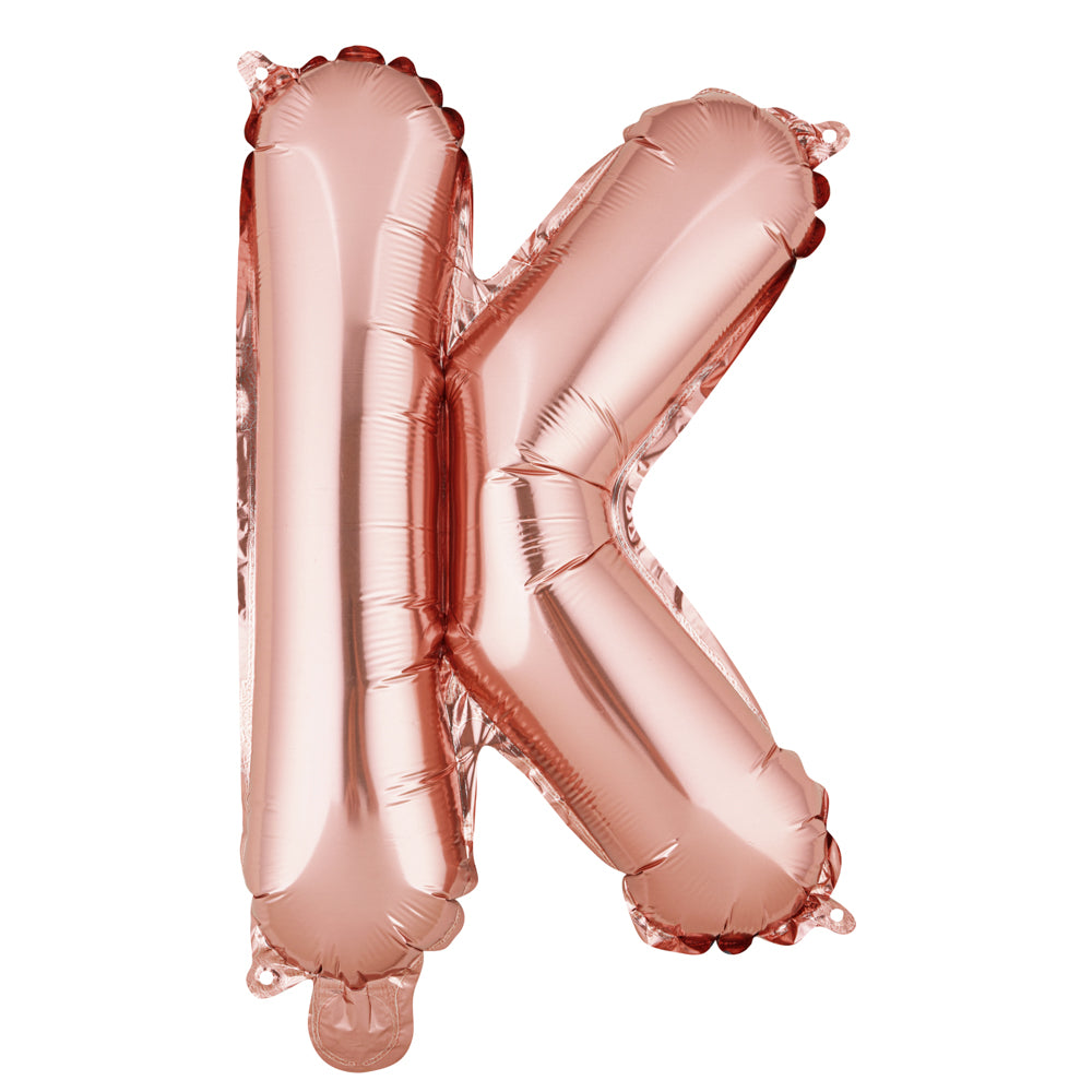 Balloonify Rose Gold Mylar Letter K Balloon - 16" - 1 count box