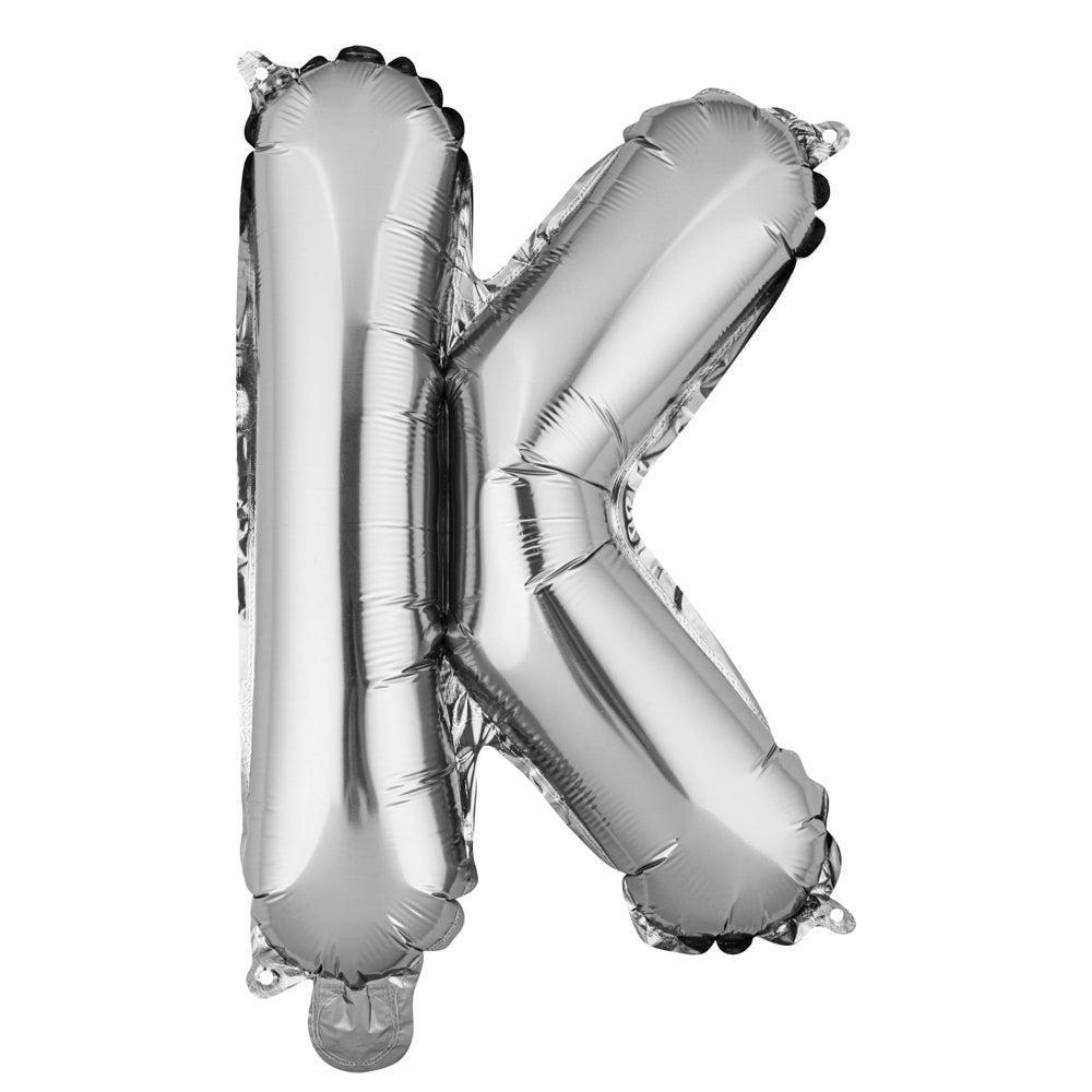 Balloonify Silver Mylar Letter K Balloon - 16" - 1 count box