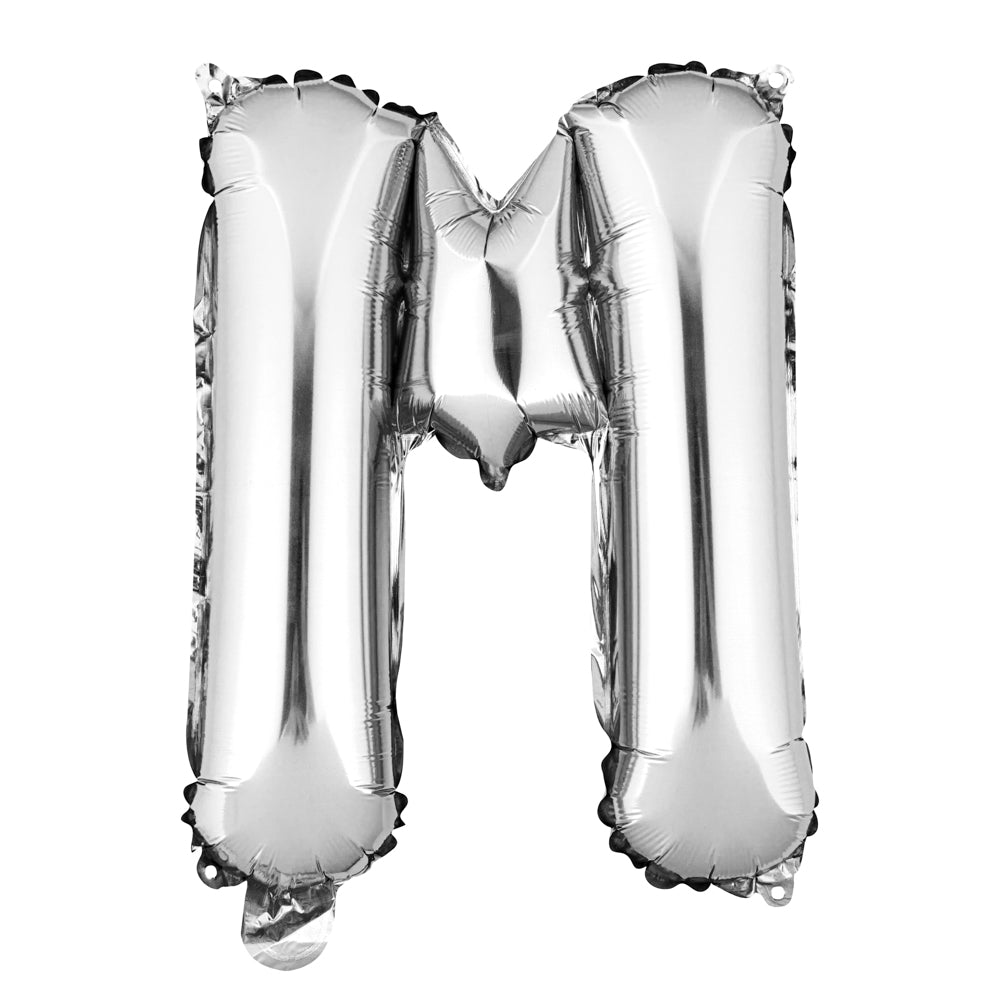 Balloonify Silver Mylar Letter M Balloon - 16" - 1 count box