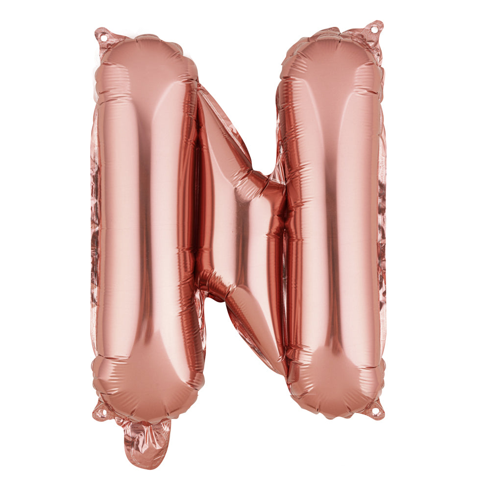 Balloonify Rose Gold Mylar Letter N Balloon - 16" - 1 count box