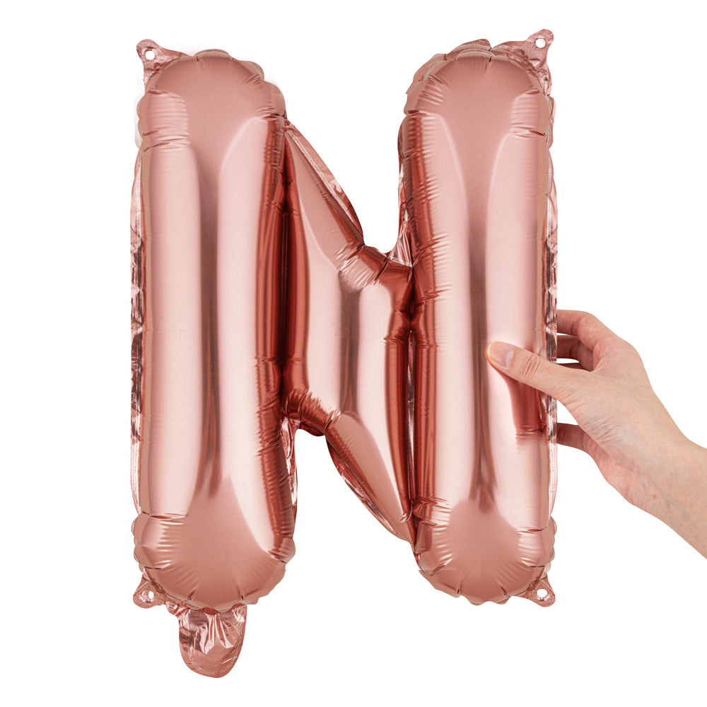 Balloonify Rose Gold Mylar Letter N Balloon - 16" - 1 count box