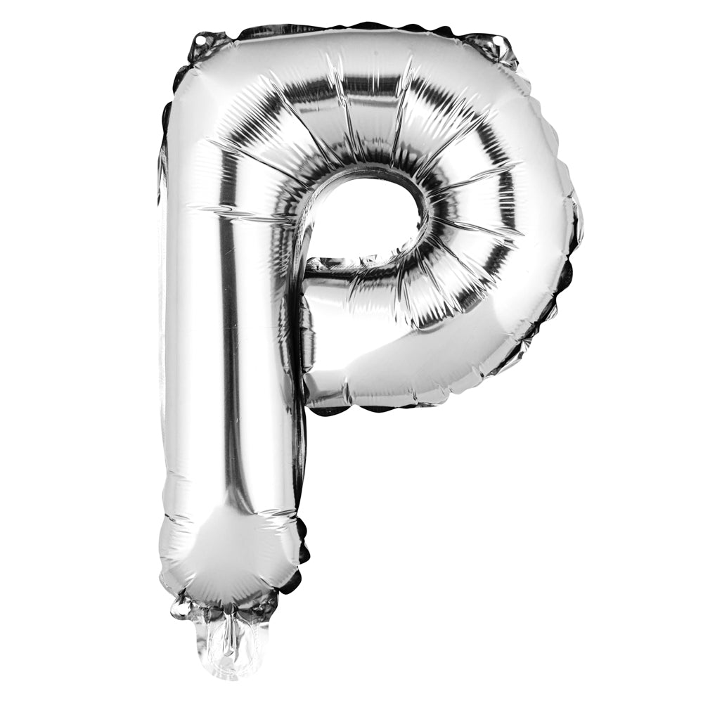 Balloonify Silver Mylar Letter P Balloon - 16" - 1 count box