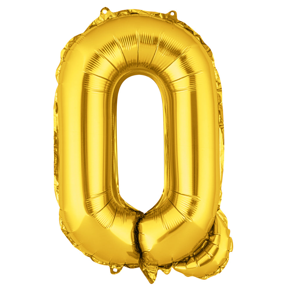 Balloonify Gold Mylar Letter Q Balloon - 16" - 1 count box