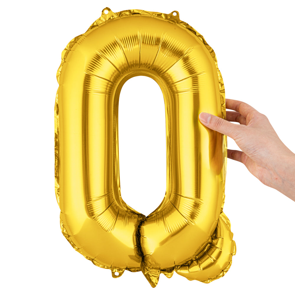 Balloonify Gold Mylar Letter Q Balloon - 16" - 1 count box