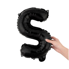 Balloonify Black Mylar Letter S Balloon - 16