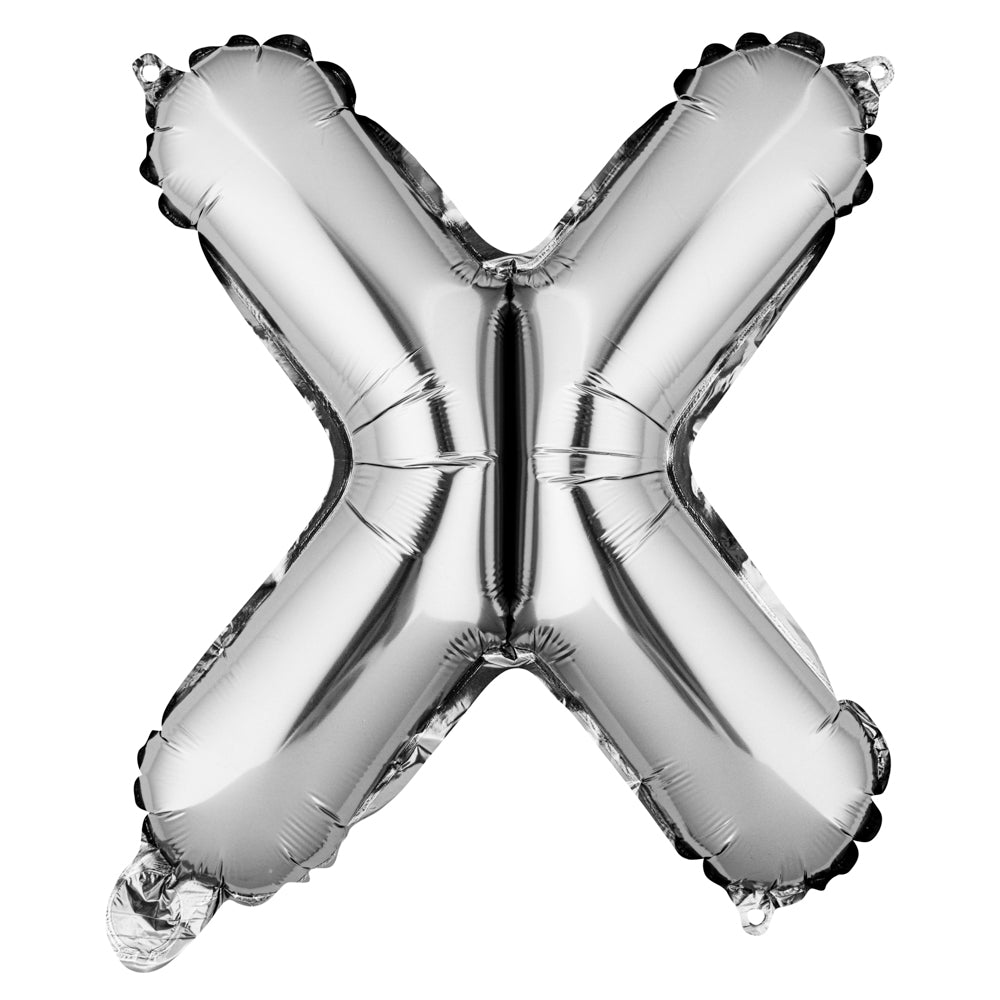 Balloonify Silver Mylar Letter X Balloon - 16" - 1 count box