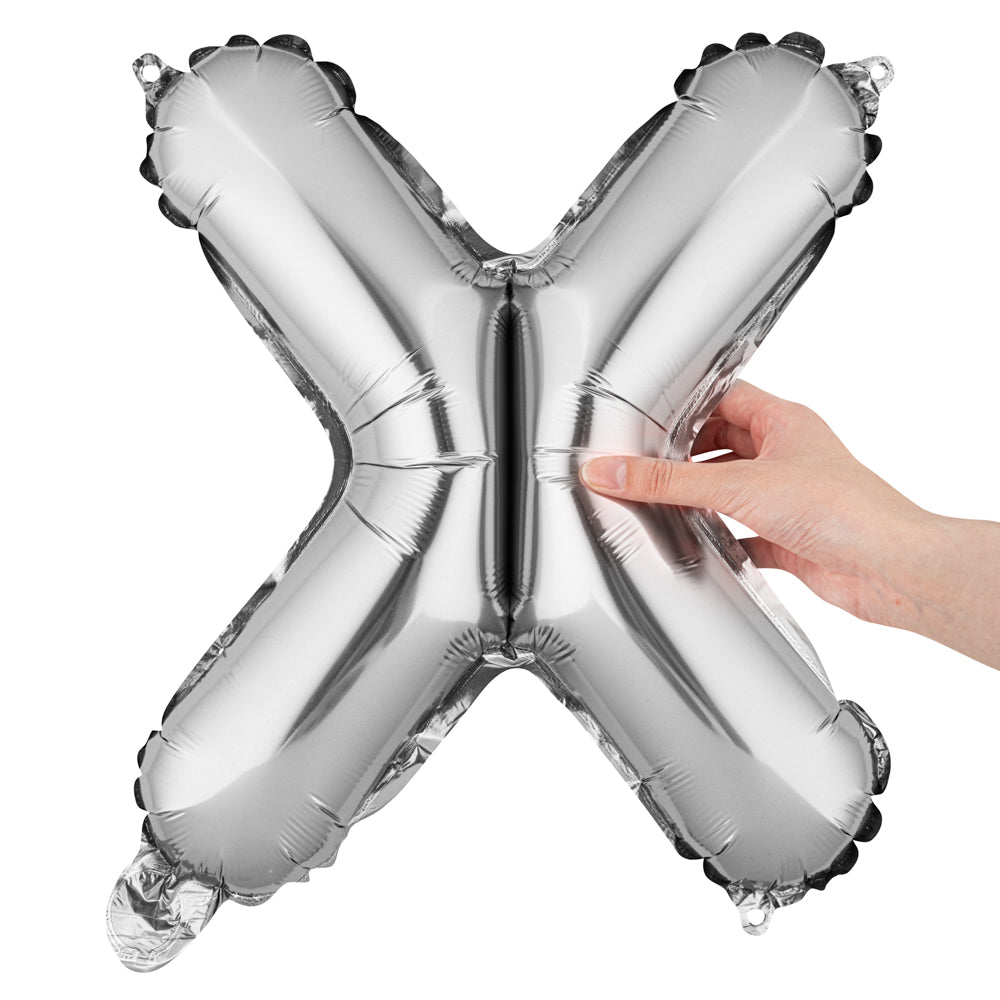 Balloonify Silver Mylar Letter X Balloon - 16" - 1 count box