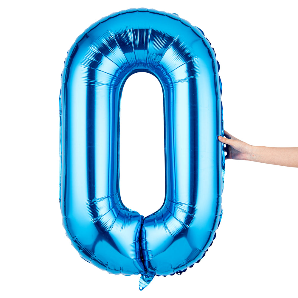 Balloonify Blue Mylar Number 0 Balloon - 40" - 1 count box