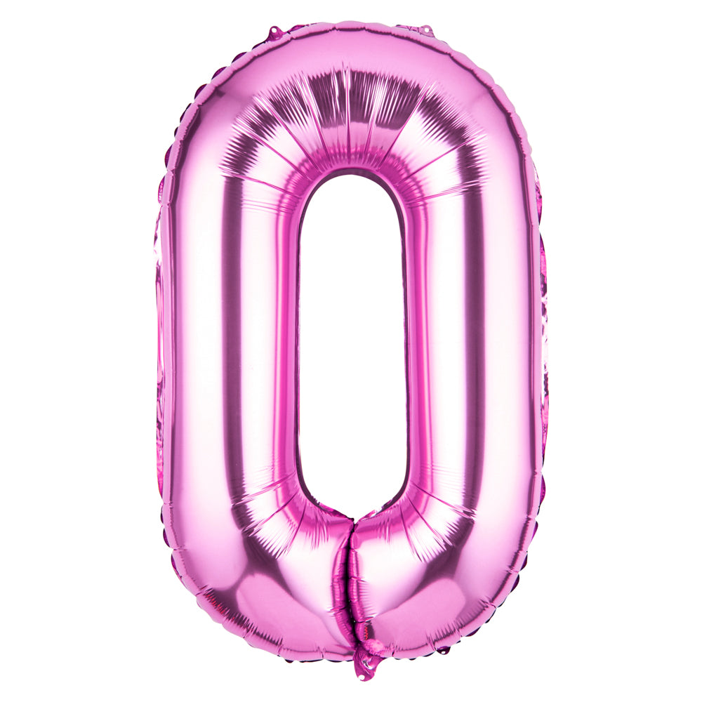 Balloonify Pink Mylar Number 0 Balloon - 40" - 1 count box