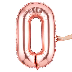 Balloonify Rose Gold Mylar Number 0 Balloon - 40