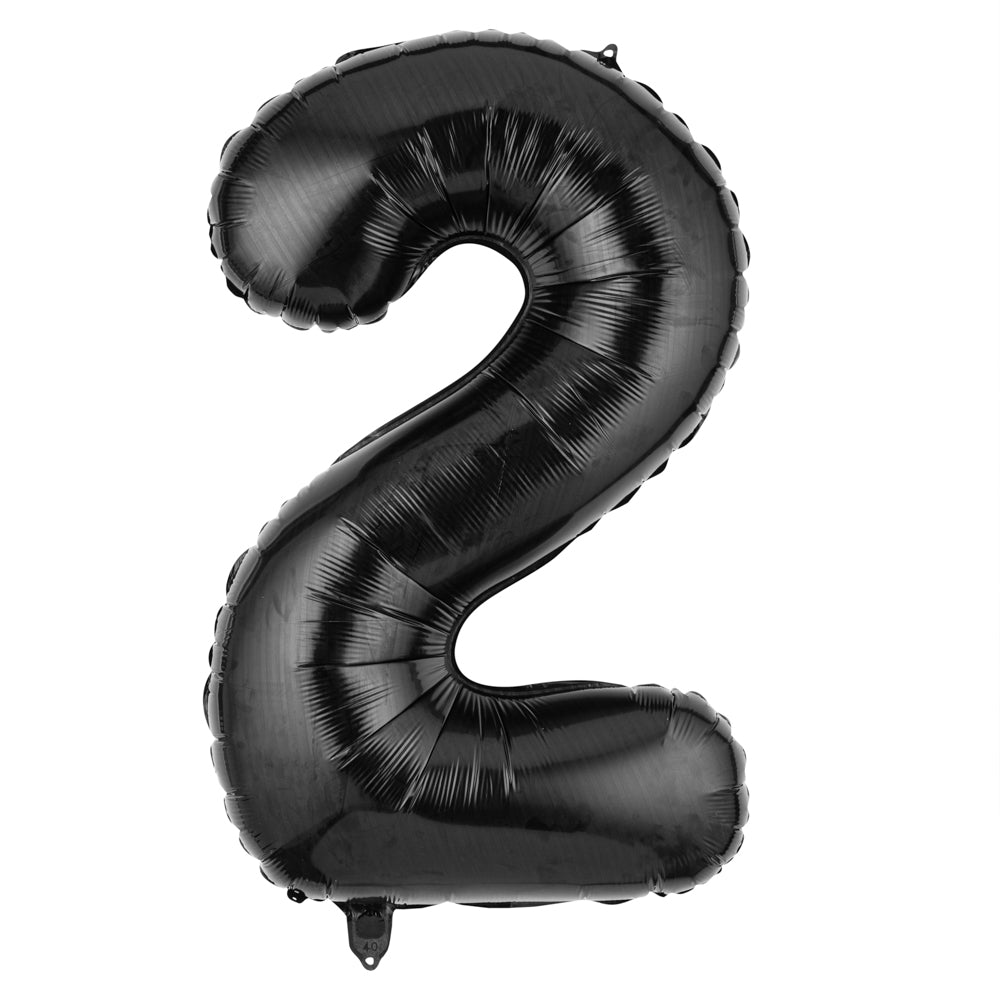 Balloonify Black Mylar Number 2 Balloon - 40" - 1 count box