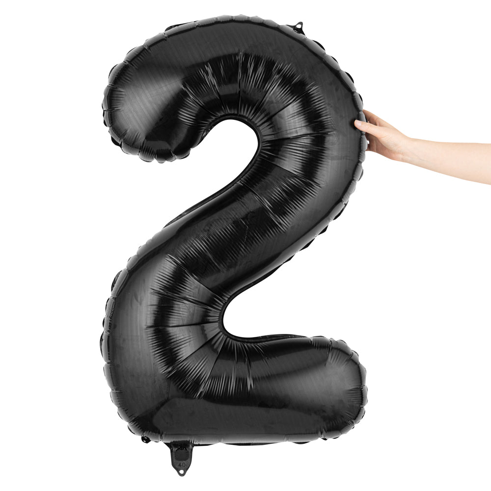 Balloonify Black Mylar Number 2 Balloon - 40" - 1 count box