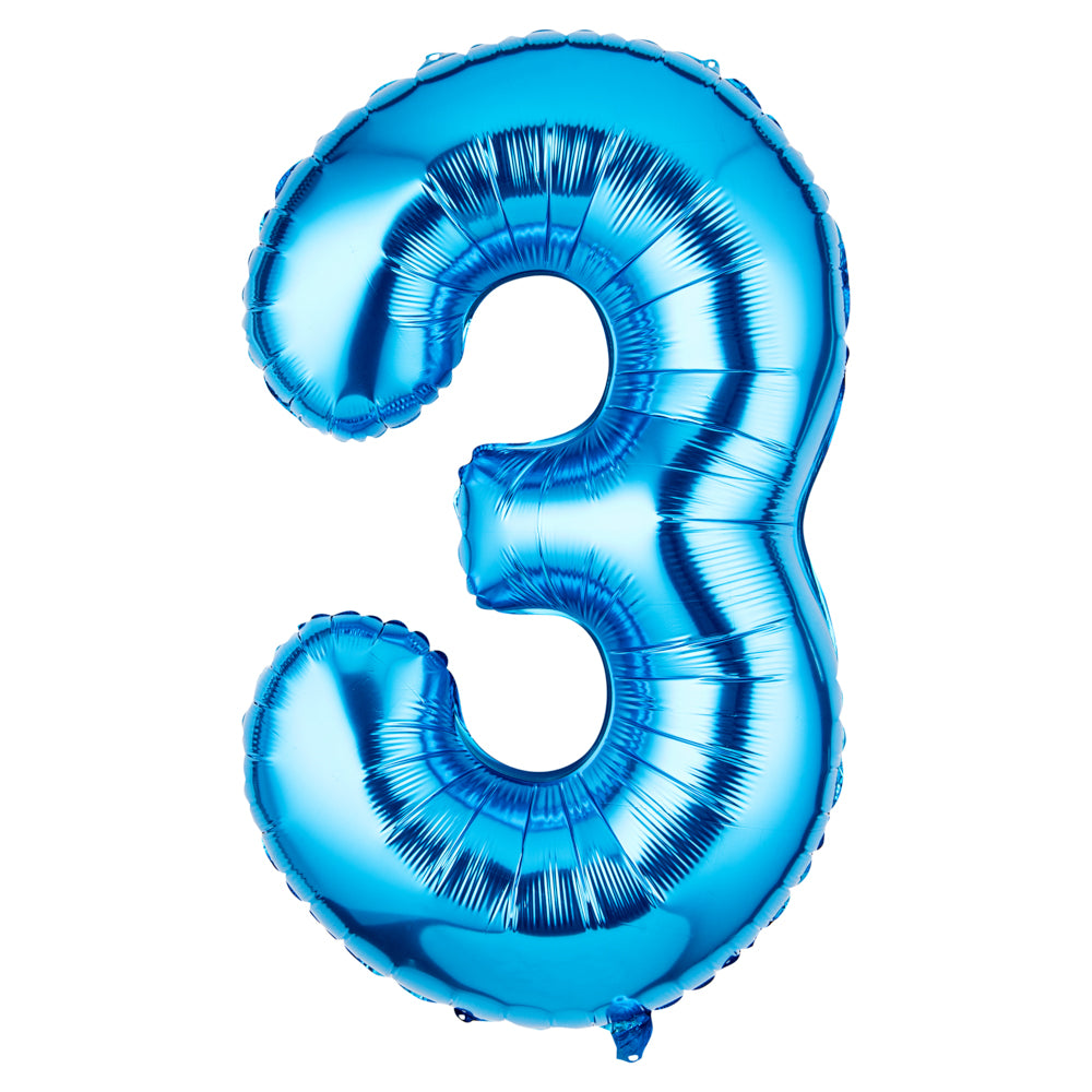 Balloonify Blue Mylar Number 3 Balloon - 40" - 1 count box