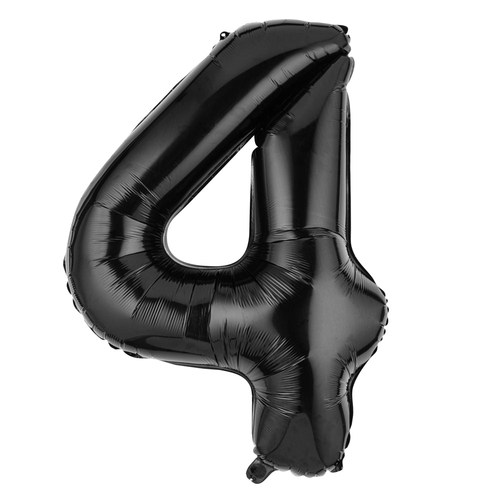 Balloonify Black Mylar Number 4 Balloon - 40" - 1 count box