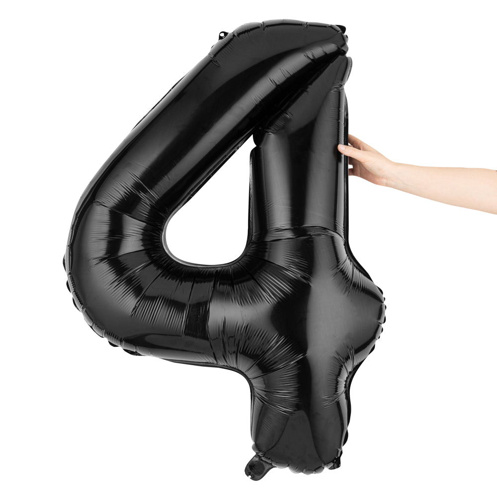 Balloonify Black Mylar Number 4 Balloon - 40" - 1 count box