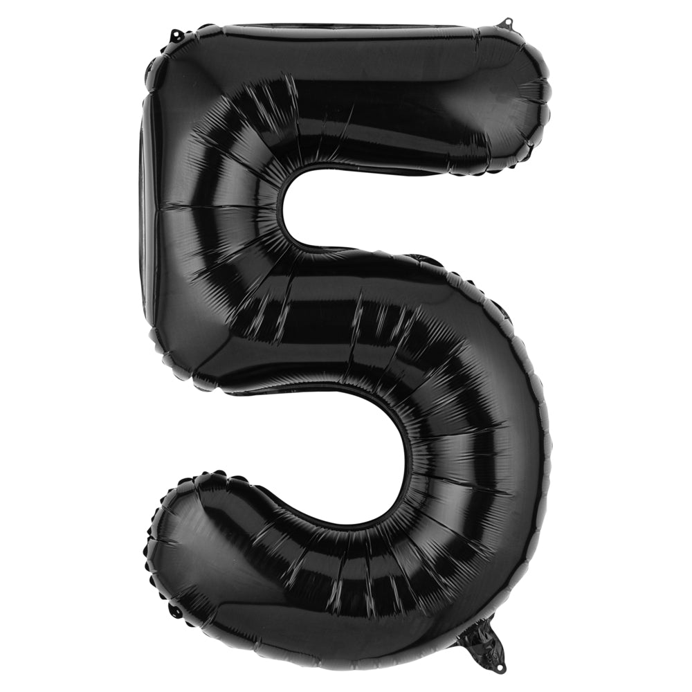 Balloonify Black Mylar Number 5 Balloon - 40" - 1 count box