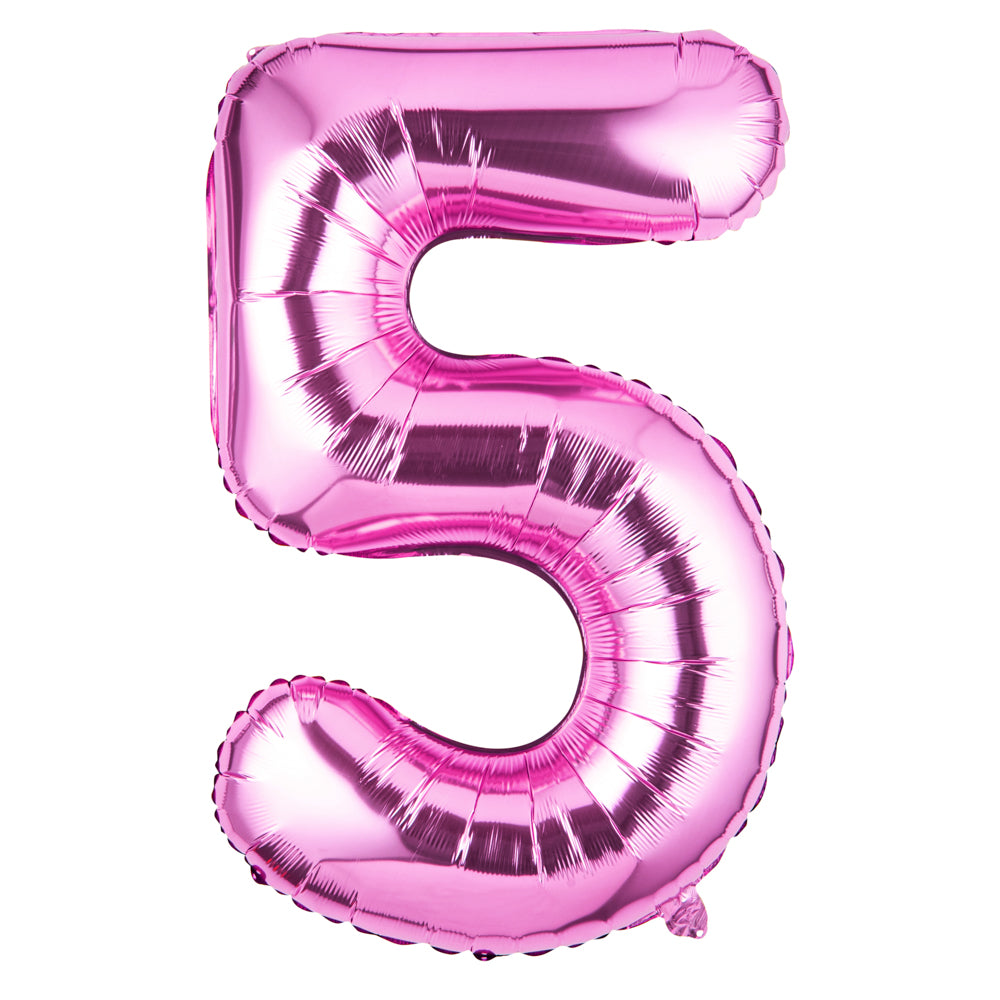 Balloonify Pink Mylar Number 5 Balloon - 40" - 1 count box