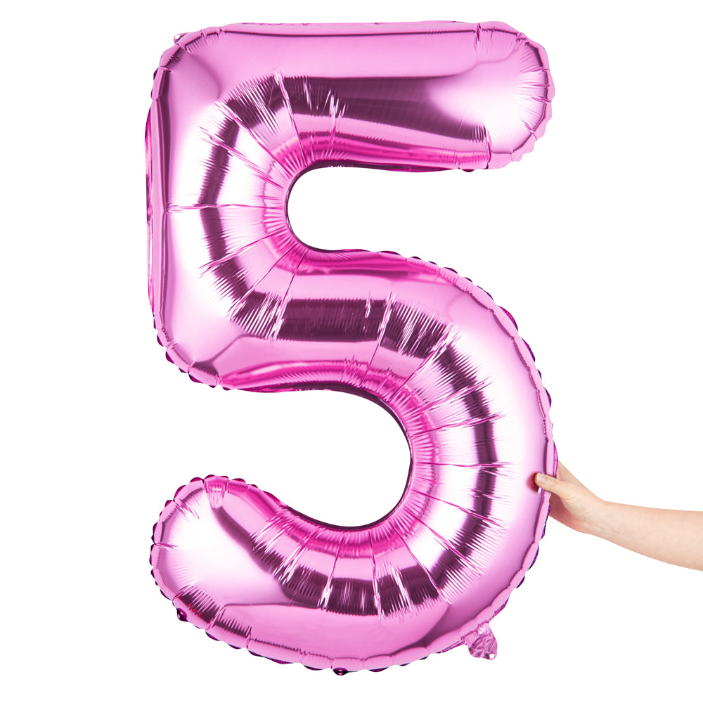 Balloonify Pink Mylar Number 5 Balloon - 40" - 1 count box