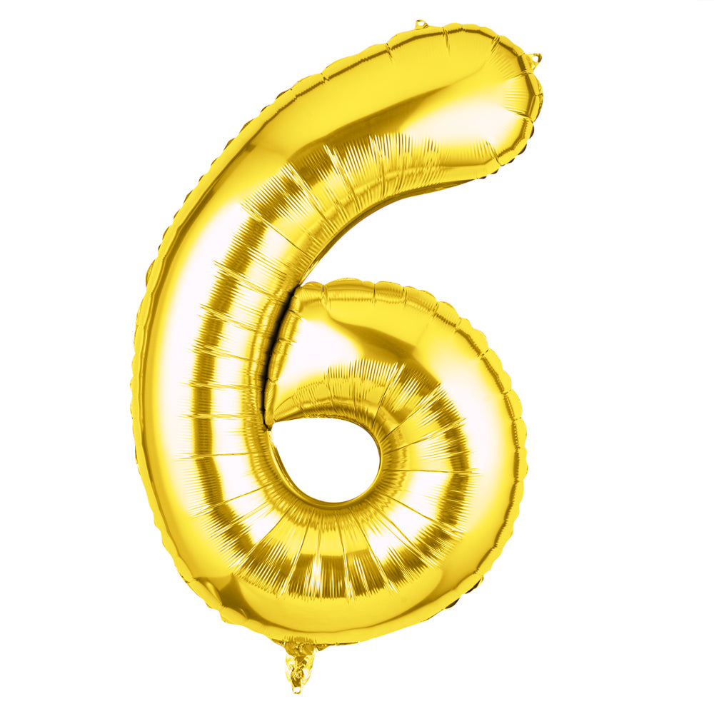 Balloonify Gold Mylar Number 6 Balloon - 40" - 1 count box