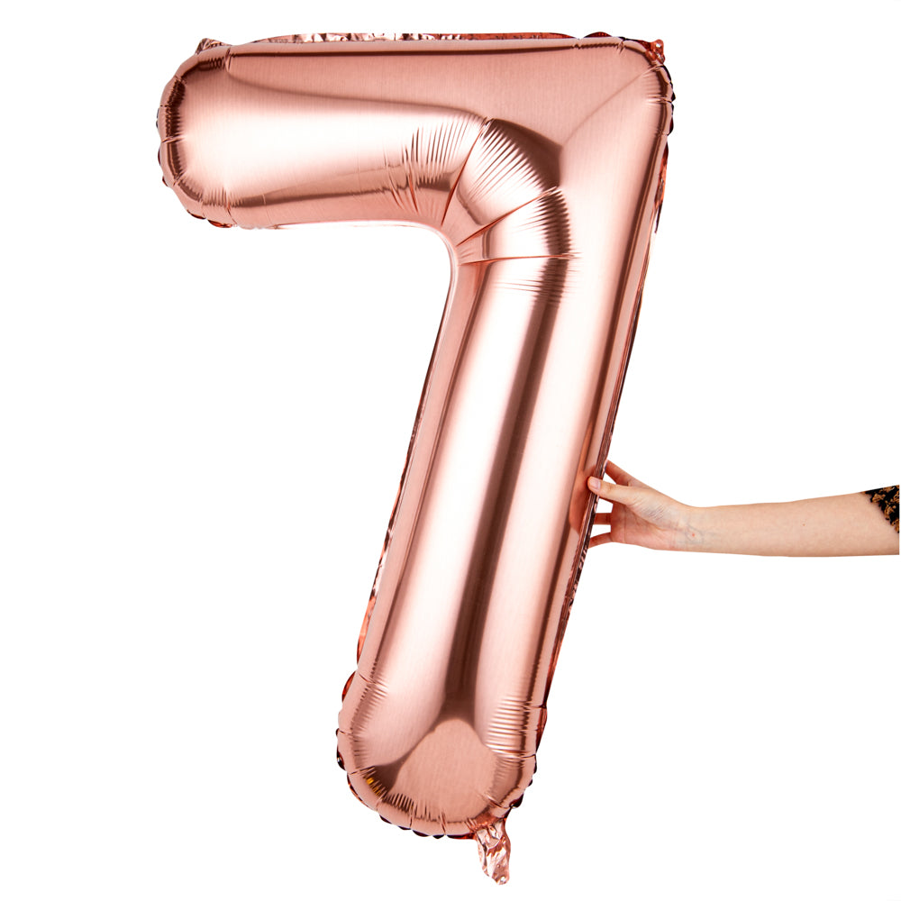 Balloonify Rose Gold Mylar Number 7 Balloon - 40" - 1 count box