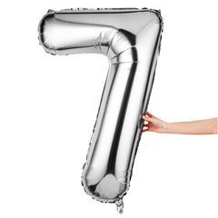 Balloonify Silver Mylar Number 7 Balloon - 40